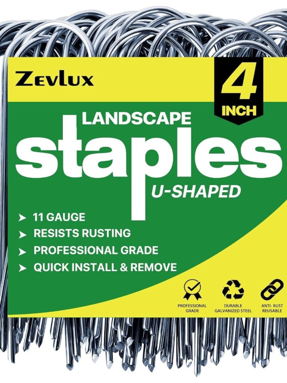 4 Inch 40 Pack Landscape Staples Galvanized Irrigation Stakes